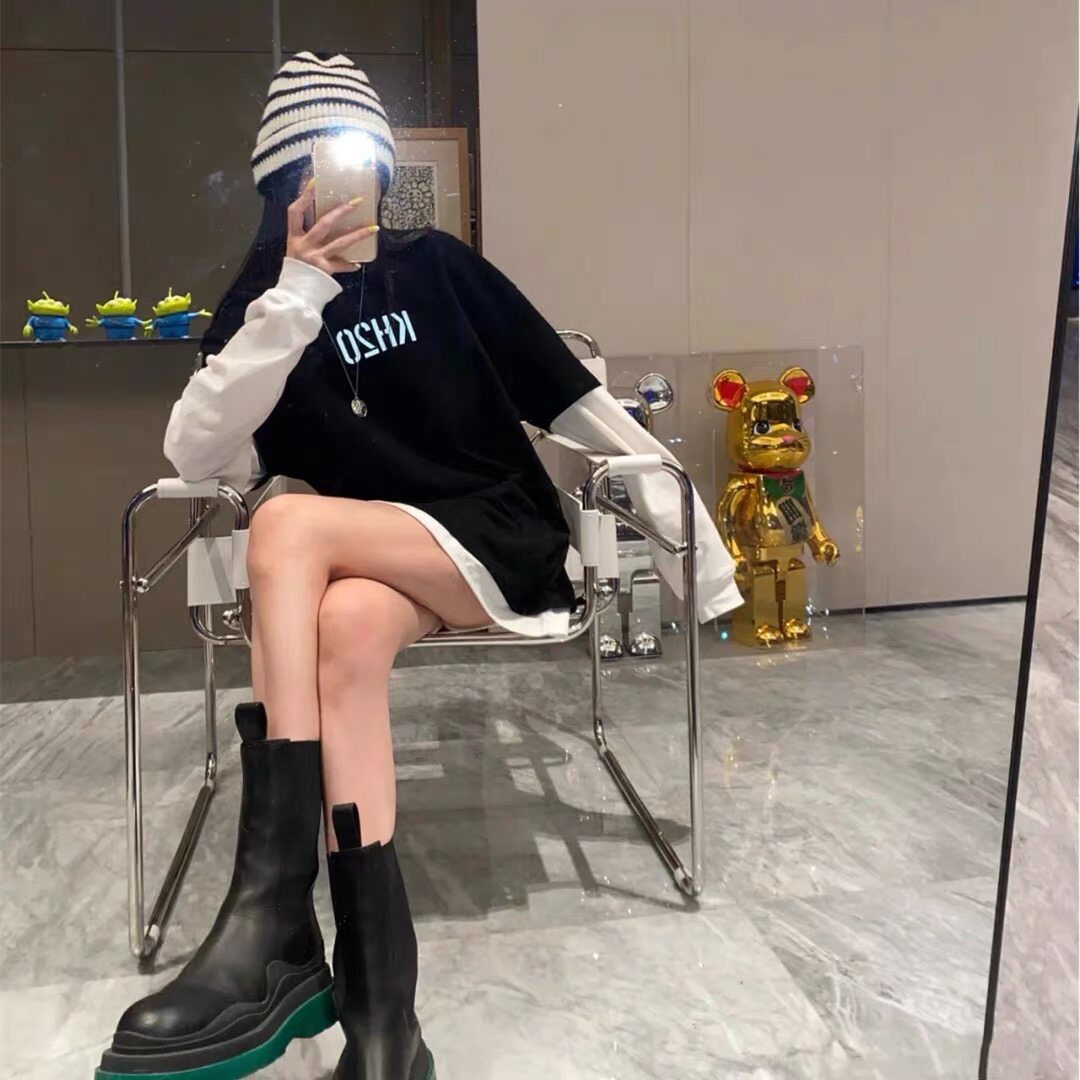 FOG FEAR OF GOD double line KH20 retro portrait reflective print high street men and women couple short-sleeved T-shirt tide