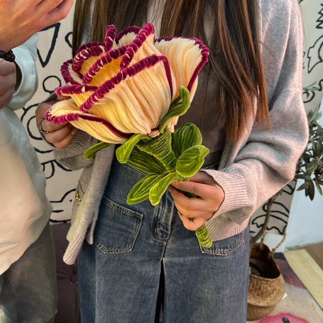 Giant Retro Rose Flower Encrypted Twist Stick DIY LAOSHU Materials Eternal Flower Gift for Girlfriend 520 Holiday Gift