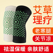 Wormwood self-heating knee old cold leg warm cold cold joint warm hot compress knee pad leg cover extended winter