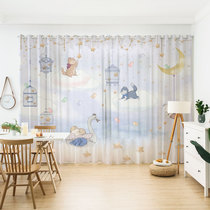 Customized cartoon animal childrens curtain curtain curtain boys and girls room bedroom living room floating window blackout short curtain partition