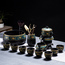 Lazy Stone Mill bubble teapot semi-automatic tea set home living room retro kung fu tea set office tea maker