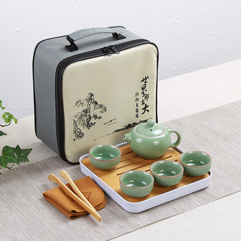 Gokiln Travel Tea Set Group Convenient outdoor One pot of four glasses of minimalist home Gongfu tea with custom logo delivery