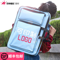 Colorful 8k childrens painting bag drawing board bag double shoulder multi-function A3 out sketching backpack painting bag waterproof painting bag learning art school sketching group purchase can print logo drawing board drawing clip