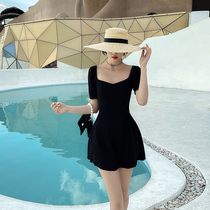 2021 new swimsuit women spa conservative Chater Slim South Koreas Fairy Gas Skirt Style Conjoined Minimalist Swimsuit