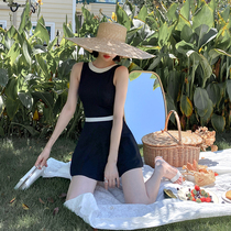 Spa Swimsuit Womens Slim Veil South Korea Ins Fairy Fan 2021 New Fashion Brief One-piece Dress Swimsuit