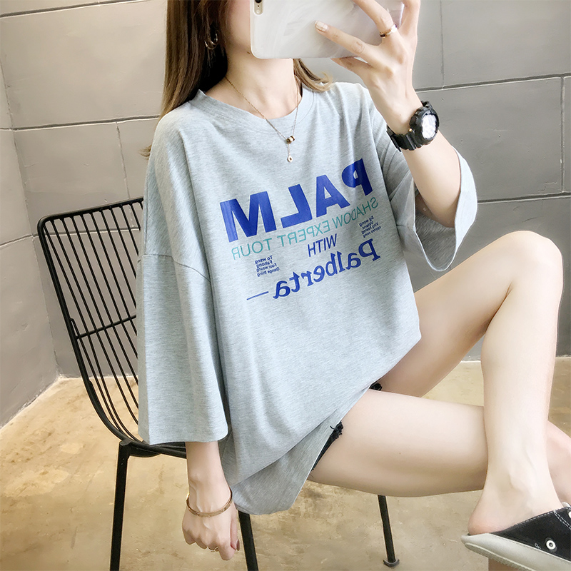 Bắt đầu mùa giải ngắn tay phụ nữ t-shirt 2020 mùa hè mới của Hàn Quốc phiên bản của lỏng nửa tay áo ins triều mật ong váy thiết lập quần áo