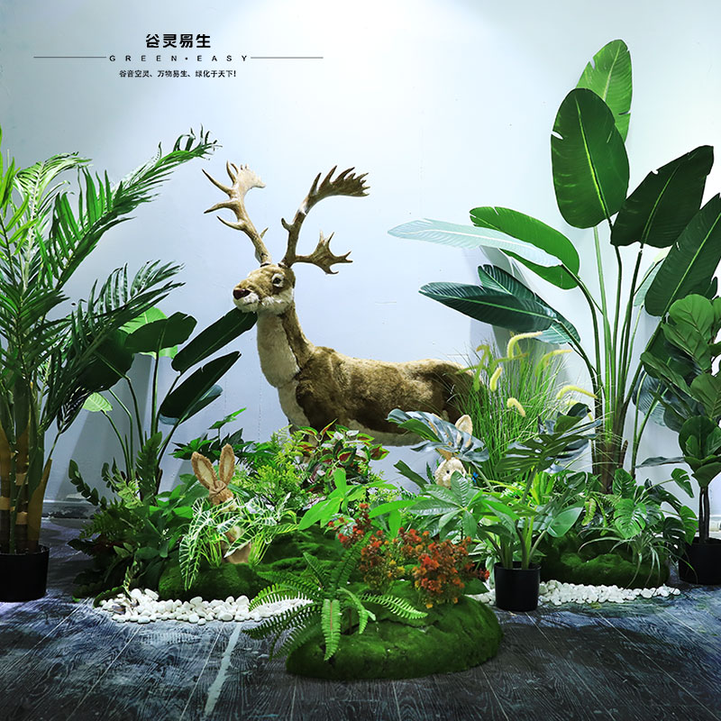 Simulated green plant ornaments large floor indoor traveler banana simulation tree landscaping clothing store office corner decoration