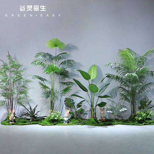 Гу Линг Исишен Моделирование зеленые растения ландшафтные ландшафтные заводы крупные санота Квай Лестница Нижняя терминальная украшение качели