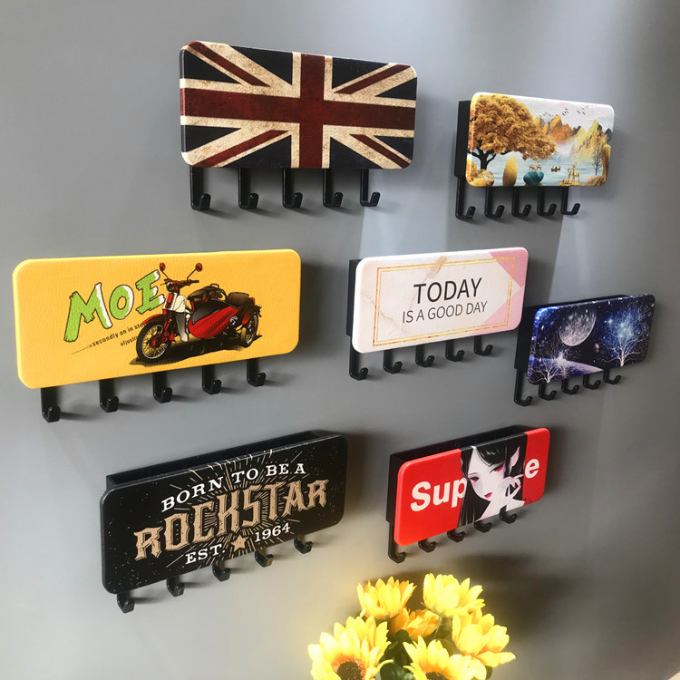 Trendy Household Key Wall Hook Leather Adhesive Hook Wooden Nordic Entryway Miscellaneous Storage Box Hanger No Drilling Required Trendy Household Key Wall Hook Leather Adhesive Hook Wooden Nordic Entryway Miscellaneous Storage Box Hanger No Drilling Required