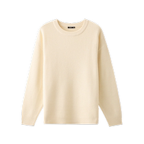 三福2024秋季男士净色圆领毛衣 潮流宽松落肩休闲上衣489128