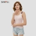 Vest mùa xuân của Sanfu Women Tương phản rộng Vai có gân Slim Slim Vest đáy quần 419648 - Áo vest