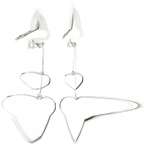 Sanfu Fresh Double Heart Shape Ear Clip Pair Simple Temperament Jewelry Earrings Accessories Earrings 833170