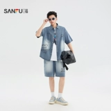 三福 Летний джинсовый комплект, куртка, штаны