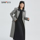 Sanfu coat ແມ່ຍິງພາກຮຽນ spring ແລະດູໃບໄມ້ລົ່ນໃຫມ່ຂອງແມ່ຍິງ 2024 lapel ສູງແອວ loose woolen coat ຫນາ 476545