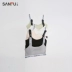 Sanfu Women Vest mùa xuân Tương phản đơn giản Tiếng Anh Dây đeo vai chạm đáy Vest thoải mái Đồ lót 419587 - Áo vest