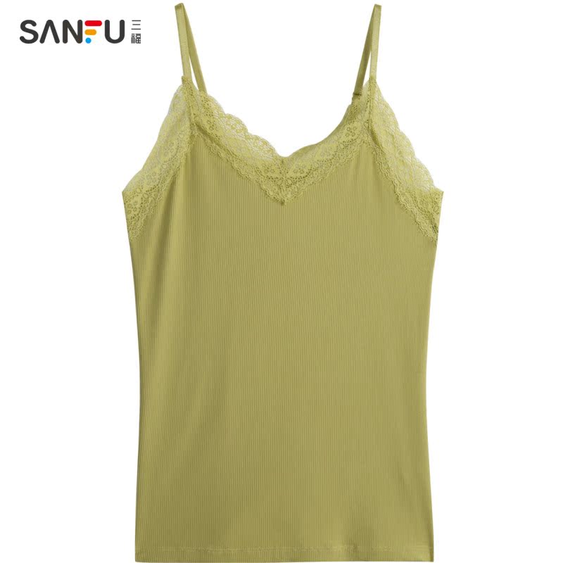 Sanfu nữ mùa xuân phụ nữ vest ren ngọt ngào dây đeo cổ chữ V bên trong top đáy vest 419.628.