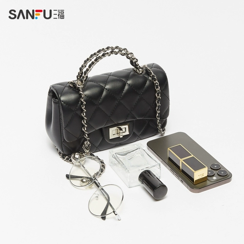 三福 Ретро сумка через плечо, цепь, коллекция 2023, в стиле Шанель