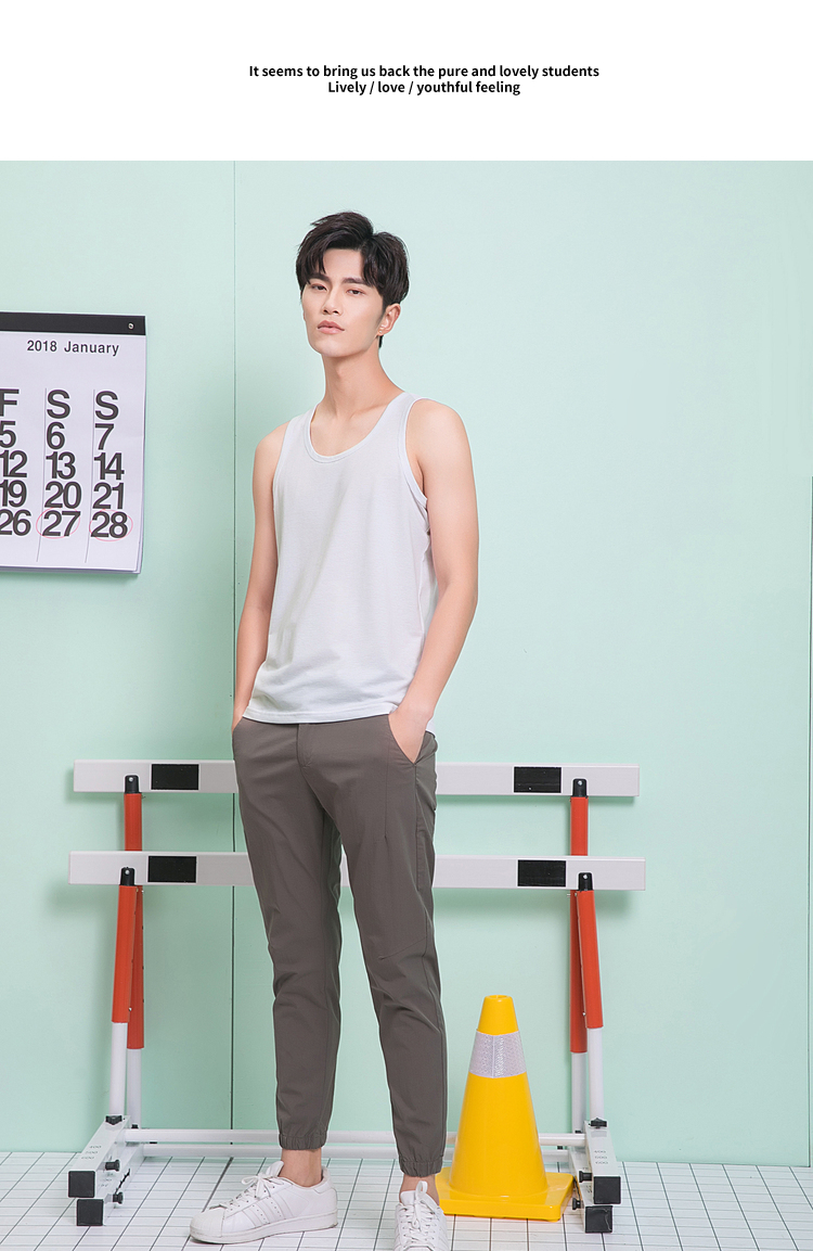 Sanfu 2018 hè nam mới đơn giản vest mỏng thể thao màu áo cotton phía nam 385715 ao ba lo nam