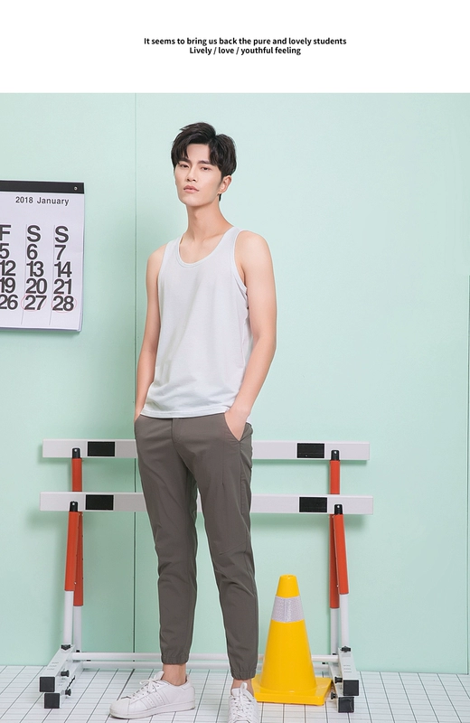 Sanfu 2018 hè nam mới đơn giản vest mỏng thể thao màu áo cotton phía nam 385715 áo ba lỗ tập gym