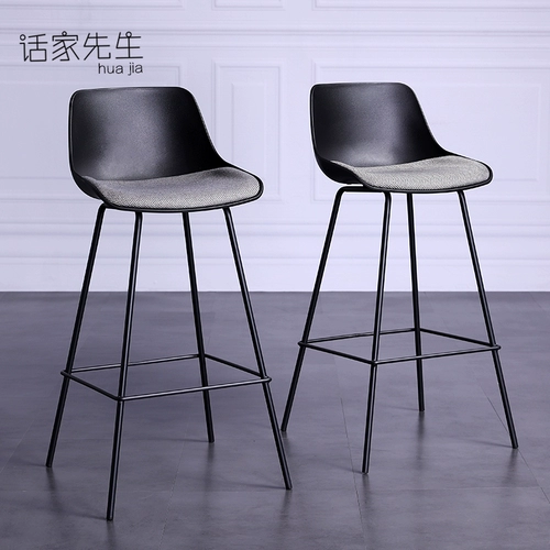 Нордический минималистский задний стул промышленный стиль черный бар Iron Bars Bar Bar Stule, Fashion Creative High Stool