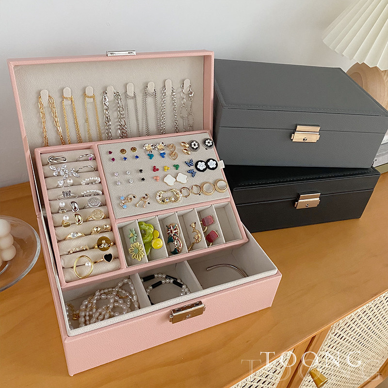 Large jewelry multi-layer storage box European-style high-end luxury jewelry box multi-functional storage large-capacity jewelry box
