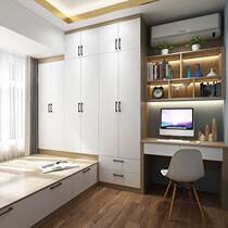 New American solid wood tatami overall custom tatami bed wardrobe integrated storage bed whole house customization
