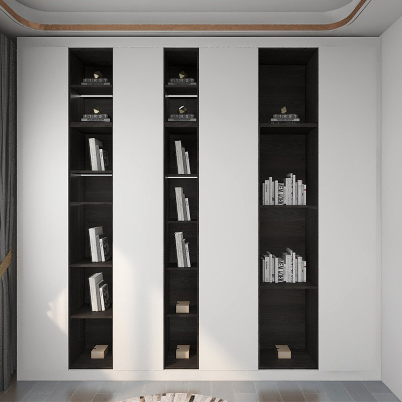 Pure solid wood light luxury simple whole house custom study whole bookcase custom wall bookcase custom