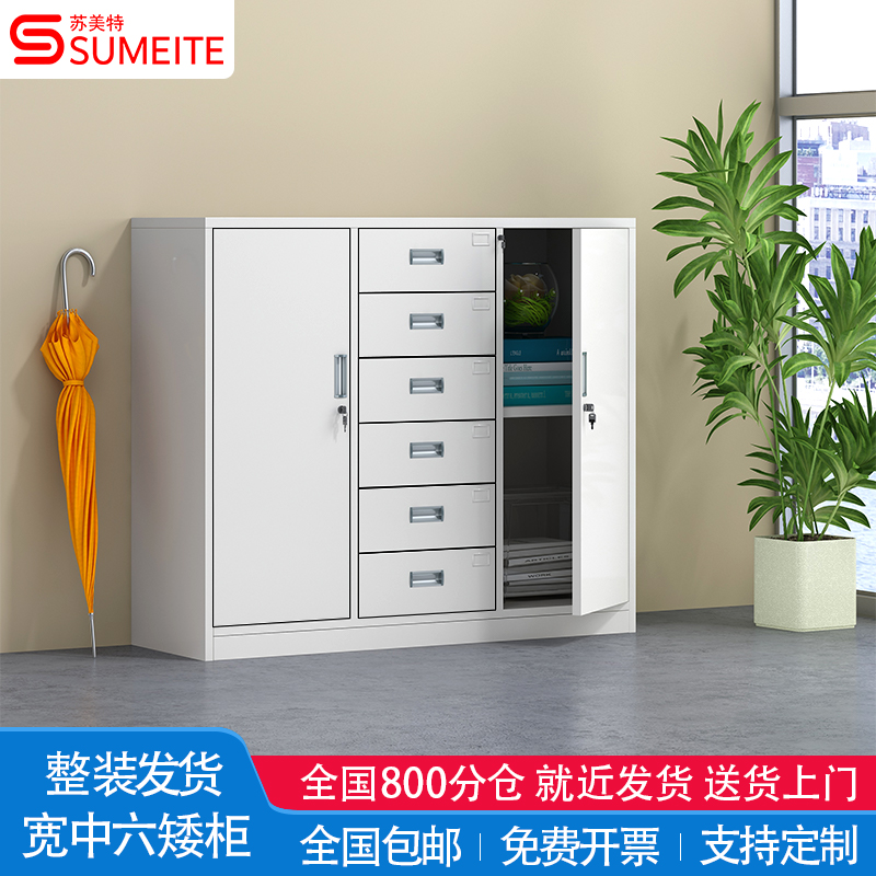 Office Steel Cabinet Sheet Iron Cabinet Storage Cabinet Information Cabinet File Cabinet Wide Sixth Form Lower Cabinet Drawer Cabinet of drawers