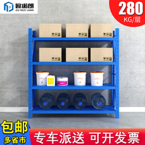 Huaian medium-sized shelf display rack multi-layer storage warehouse warehouse warehouse express home storage iron shelf