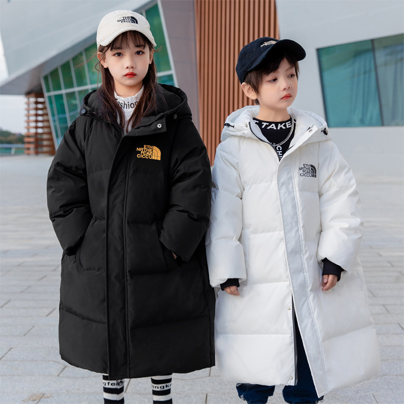 Children's down jacket girls and boys mid-length version 2022 new Korean version of the Chinese style and Western style middle-aged children