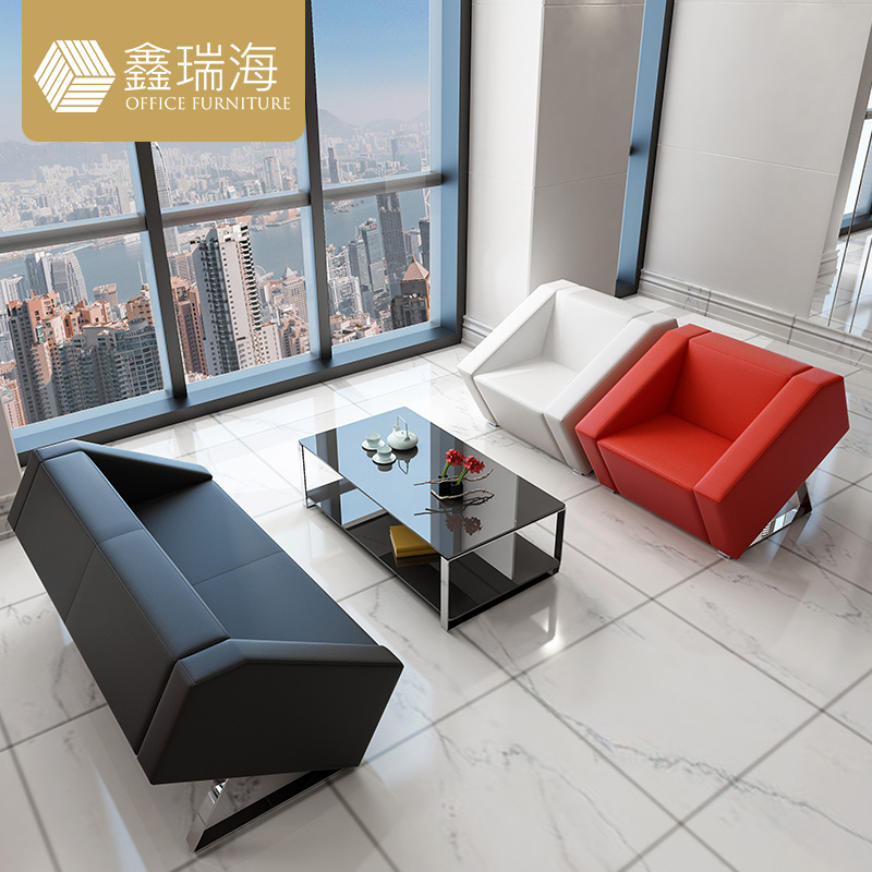 Sofa tea couple combination of simple modern reception relaxation sofa lounge area guest leather office to negotiate sofa