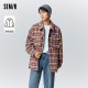 Semir woolen men's winter classic plaid mid-length couple's top of Korean fashion shirt style loose coat trendy