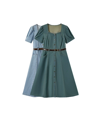 Semir, джинсовое джинсовое платье, милый летний приталенный ремень, длинная юбка, придает объем