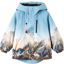 Semir Childrens Jacket 2024 New Soft Shell Jacket Plus Velvet Warm Hooded Autumn Printed Top for Boys and Girls