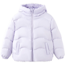 Semir childrens down jacket 2024 new loose hooded solid color three-proof jacket short boys and girls winter clothing