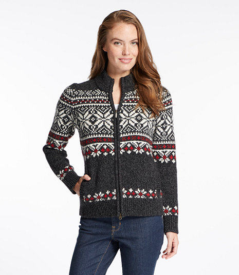 L L bean Binn women's sweater cardigan pure wool TA500937 US direct mail