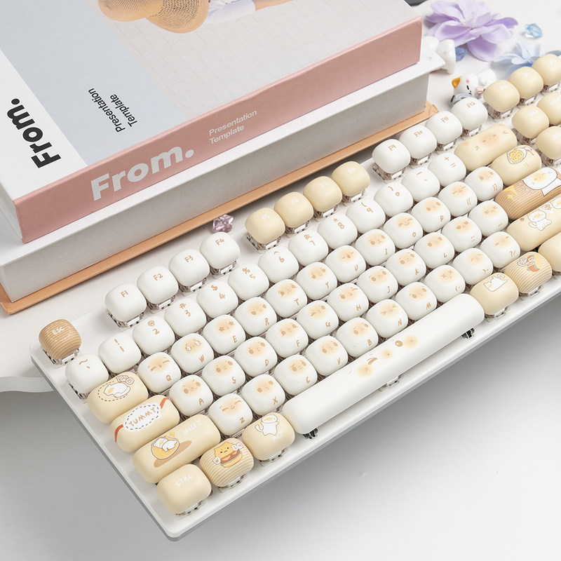 Wolf Spider F2068Pro Mechanical Keyboard Wired Red, Blue, Brown Switches Hot-Swappable for Girls Gaming, Office, Typing