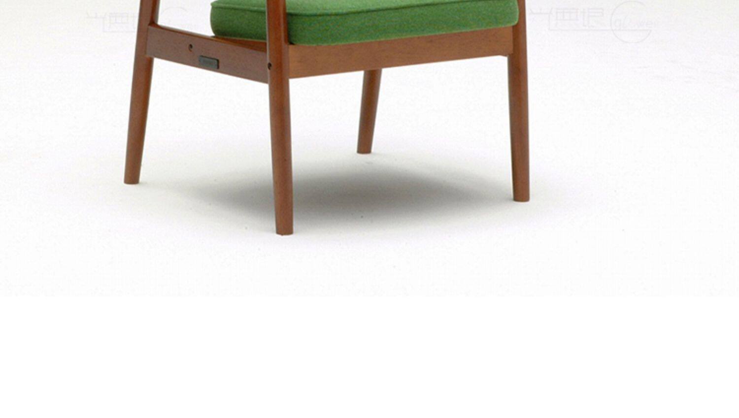 Мягкое кресло 日本karimoku日式复古原装进口实木皮革厚坐垫沙发椅扶手椅餐桌椅