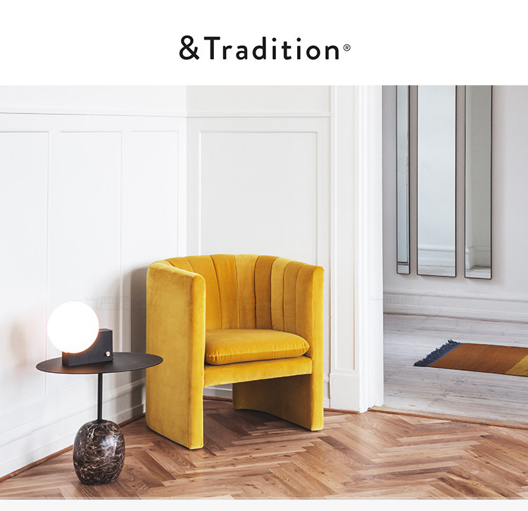 Мягкое кресло 丹麦＆tradition客厅书房卧室沙发进口单人丝绒休闲椅现代简约 Other