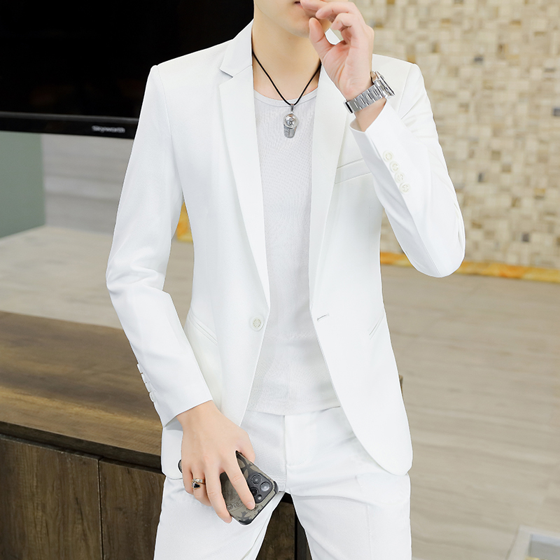 Casual Suit Set for Men 2025 New Korean Style Slim Fit Men's Clothing Set Spring Jacket Light Luxury Fashion Small Suit