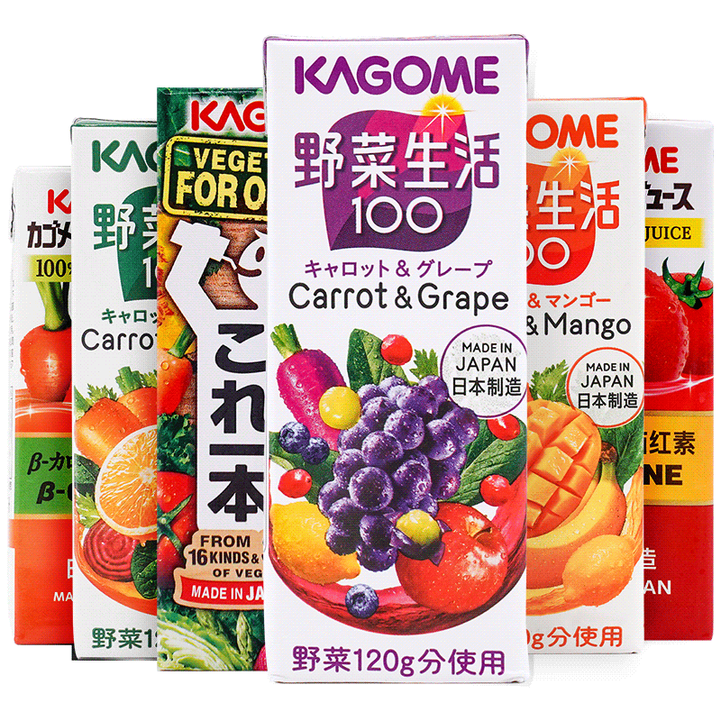 Japan kagome fruit and beauty mixed fruit and vegetable juice lightly cut off wild vegetable living vegetables 4 types of 200ml12 boxes