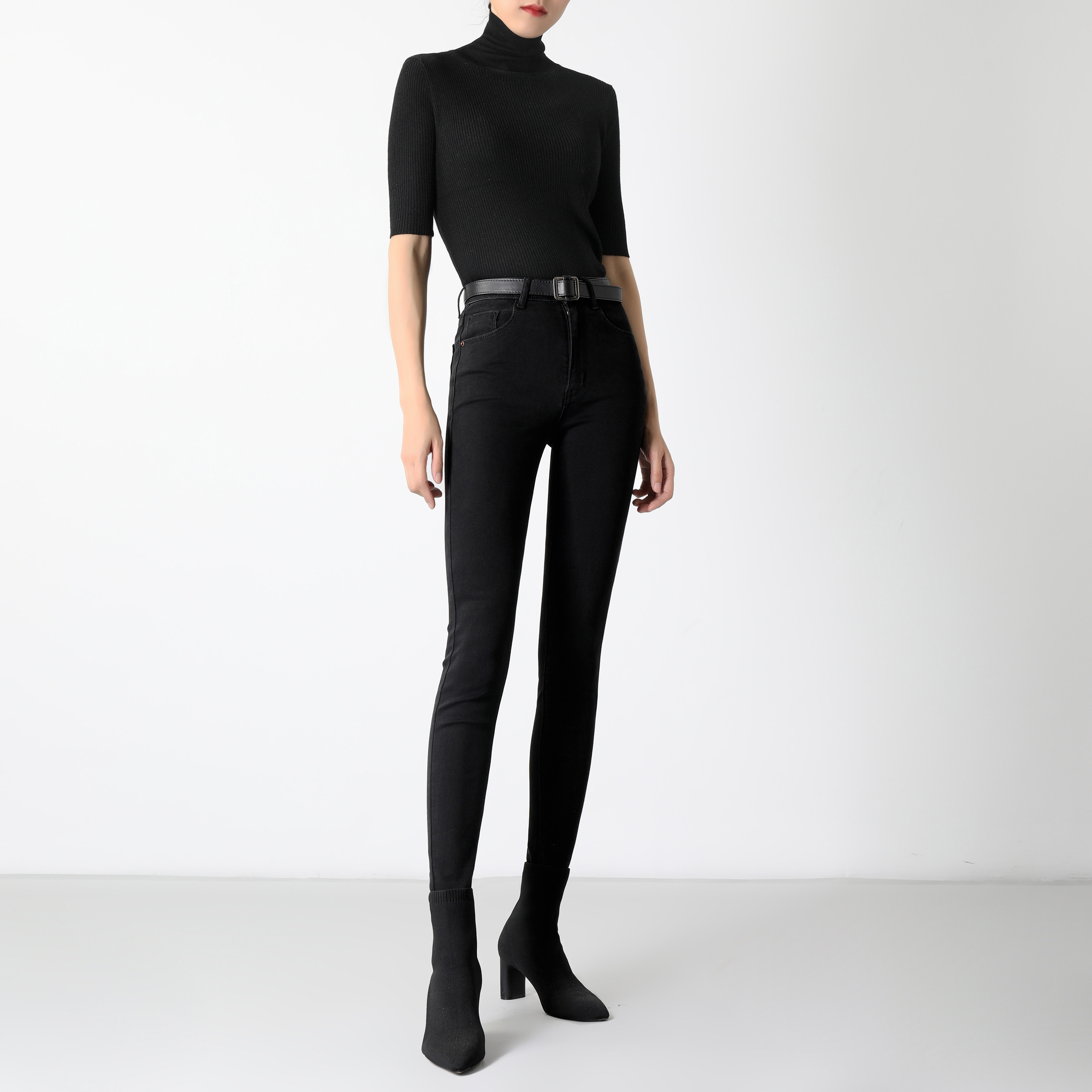 Black Jeans Woman 90% High waist sashimi pants 2020 Fall new Korean version tight pencil pants long pants slim fit