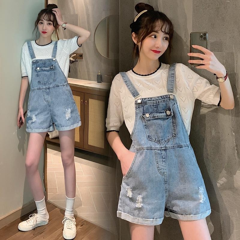 Waist Yangpai small sub-network Korean loose thin cute summer suspenders show red old cowboy woman reduced hug baby bag shorts version