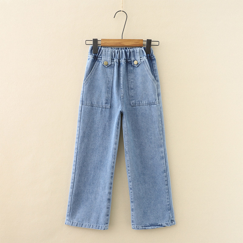 Girls' wide-leg pants jeans spring and autumn new children's pants wear 2022 Western style loose girls' trousers