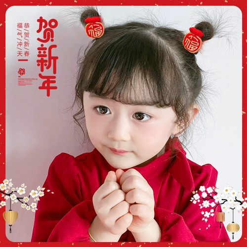 Детский красный аксессуар для волос, челка, резинка, заколка для волос