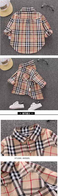 Áo sơ mi trẻ em mùa thu 2019 mới bé trai và bé gái kẻ sọc sơ mi Hàn Quốc phiên bản áo dài tay lỏng lẻo - Áo sơ mi sơ mi đẹp cho bé trai