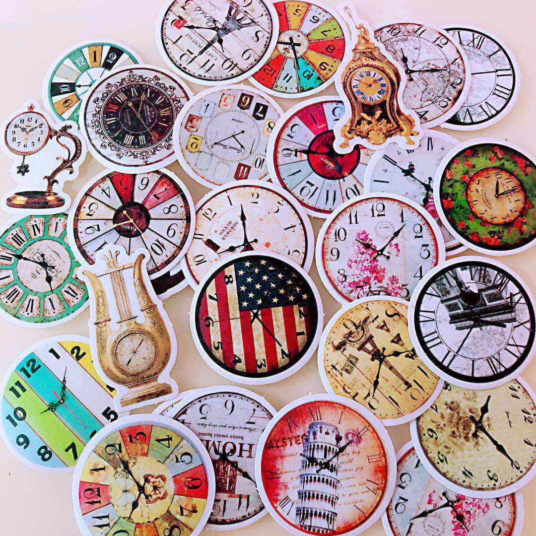 And Paper Hand book Stickers Diary Photo album tn Decorative Stickers Vintage Stamps Time Plate Modeling stickers Full