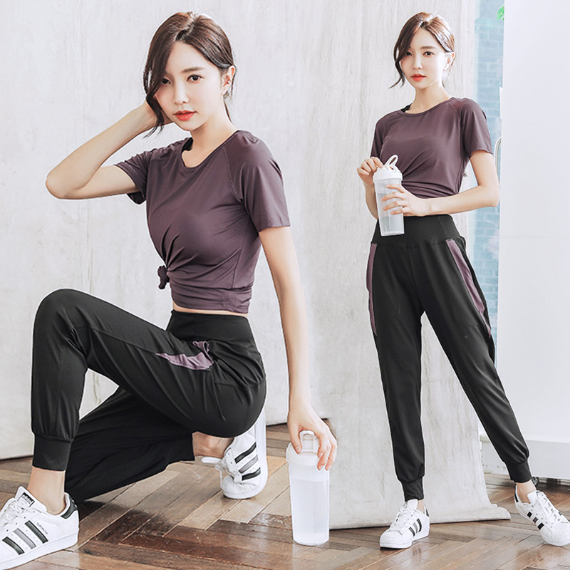 Summer Leisure Sports Suite Female Gym Code Yoga Fitness Short Sleeve Dry Dry Clothes Relaxing New Temperance