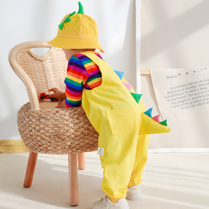 Baby Dinosaur Clothes Set 6M-4T | Cotton Toddler Suspenders Pants & Top | Breathable Shortalls for Spring, Summer & Cool Autumn Nights | Boys & Girls - Image 3