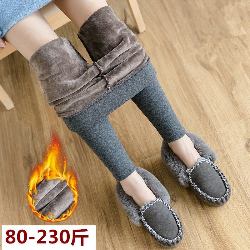 Japan Winter Pants with high waist plus thickness weight mm weight add up and wear sanitary pants warm nine-pants